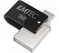 EMTEC memoria USB 32 GB Girevole Nero Acciaio inossidabile