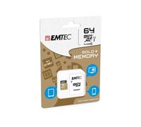 emtec - micro sdxc class 10 gold + con adattatore - ecmsdm64gxc10gp - 64gb