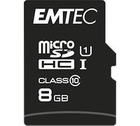 Emtec - Scheda memoria flash Micro SD Class10 Gold + 8 GB con adattatore SD, colore: Nero/Oro