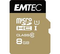 Emtec - Scheda memoria flash Micro SD Class10 Gold + 8 GB con adattatore SD, colore: Nero/Oro