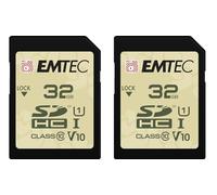 EMTEC Scheda SD da 32 GB per esterni, UHS-I U1 V10, protezione IPX 7, ideale per video Full HD, confezione da 2