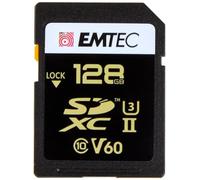 EMTEC - Scheda SDXC UHS-II U3 V60 SpeedIN Pro+ ECMSD128GUHS2V60 - Scheda di memoria - Foto in Rafale, Video Full HD, 3D, 4K, 8K UHD - Capacità di archiviazione 128 GB, 128 GB - 2 file PIN sul retro -