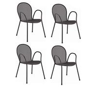 EMU 4 pezzi - SEDIA CON BRACCIOLI RONDA ART. 116 COLORE GRIGIO ANTICO - PER USO ESTERNO - MADE IN ITALY