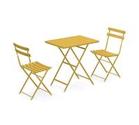 EMU Arc en Ciel Set: Tavolo Pieghevole Art. 334 Cm. 50 x 70 e 2 sedie Art. 314 Colore Giallo Curry cod. 62