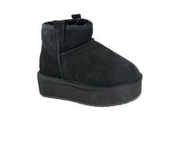 EMU AUSTRALIA W13073 chestnut nere scarpe donna stivaletti camoscio montone pelo