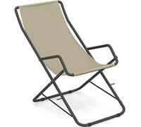 Emu Bahama Sdraio Oscillante Pieghevole Art. 170 Colore Ferro Antico 22 Telo in Textilene Colore Beige