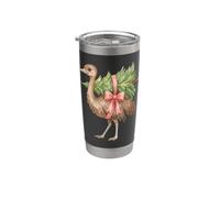 Emu Carrying Christmas Tree Watercolor Australian Xmas Bicchiere termico in acciaio inox doppia parete