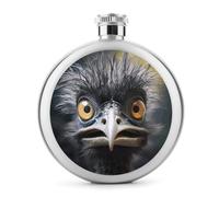 Emu - Fiaschetta rotonda in acciaio inox a prova di perdite, ideale come regalo di compleanno o di Natale, per uomini, donne, damigelle d'onore, feste di nozze, 141,7 g