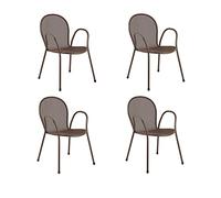 EMU Offerta 4 POLTRONE IMPILABILE Ronda Marrone India Bar ARREDO Esterno Interno CASA