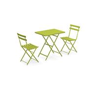Set Arc EN Ciel Colore Verde Composto da Tavolo 50x70 CM Art. 334 + 2 SEDIE Pieghevoli Art. 314 - Made Italy
