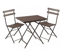 EMU Set da Esterno Arc En Ciel Marrone d'India Tavolo 70x50cm + 2 Sedie
