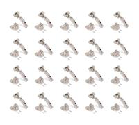 Emuca 1011607 Kit cerniera con scodellino Ø35mm collo dritto 100° chiusura soft e basetta Euro con regolazione eccentrica, Set di 20