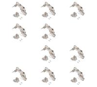 Emuca 1013207 Kit cerniera collo alto con scodellino Ø35mm 165° chiusura soft e basetta Euro con regolazione eccentrica, Set di 10