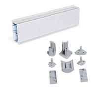 Emuca - 2 Alzatina rettangolare per cucina Miniline con accessori per installazione., 2,35 m, Anodizzato satinato.