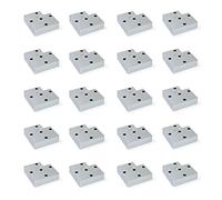 Emuca 2039325 Piede per Mobile, Verniciato Alluminio, H 15mm, Set di 20 Pezzi