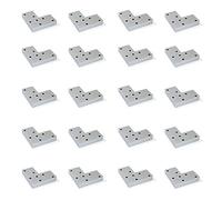Emuca 2039425 Piede per Mobile, Verniciato Alluminio, H 12mm, Set di 20 Pezzi