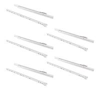 Emuca - Guida-Binario con Cuscinetti a Rulli per Cassetto, Verniciato Bianco, 450 mm, Set di 5