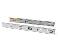 EMUCA Set Guida Binario con Cuscinetti a Sfere ad Estrazione Totale e Chiusura Ammortizzata, Lega di Acciaio, Zincato, L 400mm, 5 unità