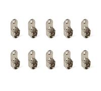 Emuca 7065107 Reggitubo laterale per asta di armario ovale, Zama, Nichelato, Set di 10