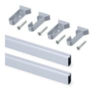 Emuca 7065362 Kit di Asta Appendiabiti Ovale da Armadio, 0 W, 0 V
