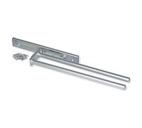 Emuca 7086962 Supporto Portasciugamani Estraibile con 2 Bracci, Anodizzato Opaco, 440mm