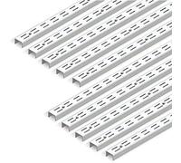 Emuca 7907912 Profilo cremagliera doppia perforazione passo 32mm per supporti di mensola, Bianco, L 951mm, Set di 10 pezzi