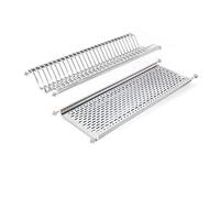 Emuca 8929865 - Scolapiatti pensile per piatti e bicchieri in acciaio inox per mobile di lunghezza 80cm (735mm e 770mm)
