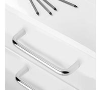 Emuca 9163411 Maniglia per mobile diametro Ø8mm, CC 128mm, Acciaio, Cromato, Set di 20