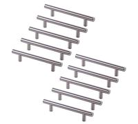 Emuca 9163751 Maniglia per mobile diametro Ø12mm, CC 192mm, Acciaio, Nichel satinato, Set di 10