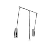 Emuca - Appendiabiti per Armadio Hang a Parete, Barra Appendiabiti saliscendi, Largo Regolabile 600-830mm, Cromato Brillo, Acciaio e Tecnoplastica, 1 Un