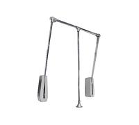 Emuca - Appendiabiti per armadio Hang a parete, barra appendiabiti saliscendi, largo regolabile 600-830mm, Cromato brillo, Acciaio e Tecnoplastica, 1 un