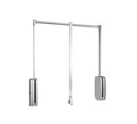 Emuca - Appendiabiti per armadio Sling, 450 - 600, Cromato brillo, Acciaio e Tecnoplastica.