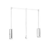 Emuca - Appendiabiti per armadio Sling, 830 - 1150mm, Plastica bianca, Acciaio e