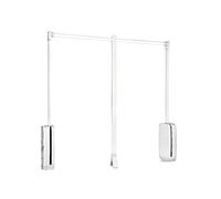 Emuca - Appendiabiti per armadio Sling, 830 - 1150mm, Plastica bianca, Acciaio e Tecnoplastica.