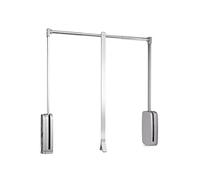 Emuca - Appendiabito saliscendi per Armadio, Barra Appendiabiti saliscendi,Largo Regolabile 600-830mm, Cromato