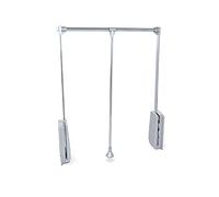 Emuca - Appendiabito saliscendi per armadio, barra appendiabiti saliscendi,largo regolabile 830-1150mm, cromato
