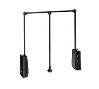 Emuca Appendiabiti saliscendi per armadio Hang H830-1150 in acciaio regolabile 83-115 x 84 cm Nero