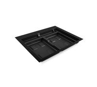 Emuca - Base di riciclaggio per cassettiere da cucina, 2 scomparti, Modulo base 70cm (636x482 mm), Plastica nera