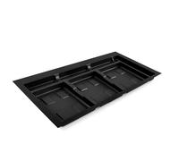 Emuca - Base di riciclaggio per cassettiere da cucina, 3 scomparti, Modulo base 90cm (836x482mm), Plastica nera