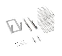 Emuca - Carrello estraibile Supra fissaggio inferiore, chiusura softt, per moduli di cucina di 300mm, Acciaio, Cromato