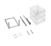 Emuca - Carrello estraibile Supra fissaggio inferiore, chiusura softt, per moduli di cucina di 400mm, Acciaio, Cromato