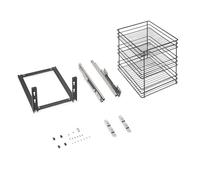 Emuca - Carrello estraibile Titane fissaggio inferiore, chiusura softt, per moduli di cucina di 400mm, Acciaio, Grigio antracite