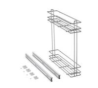 Emuca - Carrello portabottiglie estraibile per mobile di cucina, Montaggio laterale, Modulo 150mm, Cromato lucido, Acciaio