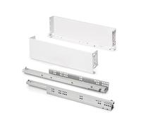 Emuca - Cassetto esterno Simplex 25 kg, altezza 122 mm, profondità 490 mm, Acciaio, Verniciato bianco
