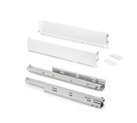 Emuca - Cassetto esterno Simplex 25 kg, altezza 88 mm, profondità 440 mm, Acciaio, Verniciato bianco