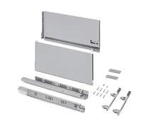 Emuca - Cassetto esterno Vertex 3D 60 kg altezza 242 mm, profondità 500 mm, Verniciato alluminio, Acciaio