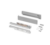 Emuca - Cassetto esterno Vertex 40 kg altezza 93 mm, Profondità:350mm, Verniciato alluminio, Acciaio, 1 u.