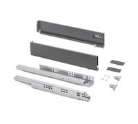 Emuca - Cassetto esterno Vertex, regolazione 3D guide per cassetti H 93mm, 40kg, spessore del pannello di 18mm, profondità 450mm, Acciaio, Grigio antracite