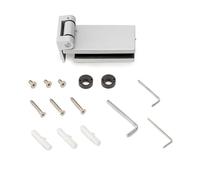 Emuca - Cerniera per anta in vetro, cerniera orizzontale con forcella da 40 mm, per anta da 8-12 mm, alluminio e acciaio, grigio metallizzato