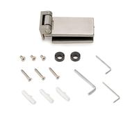 Emuca - Cerniera per anta in vetro con finiture in acciaio inox, cerniera orizzontale con forcella da 34 mm, per anta da 8-12 mm, acciaio inox